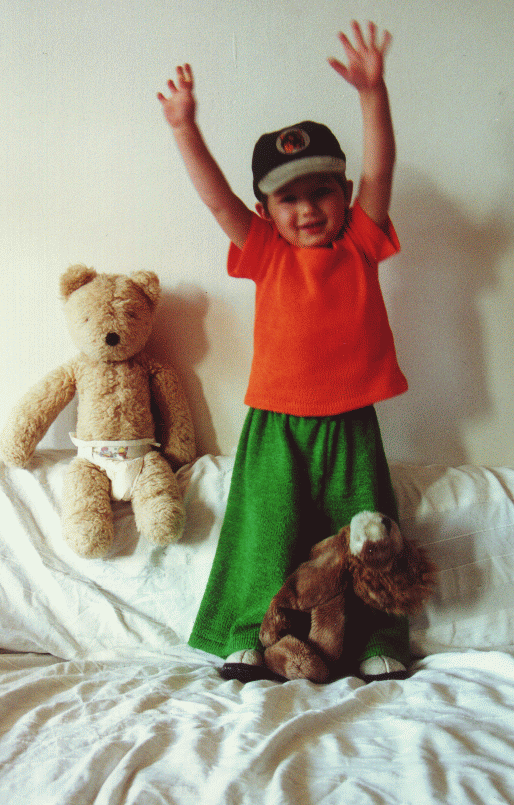 ich bin lasse, das ist mein teddy und mein affe!